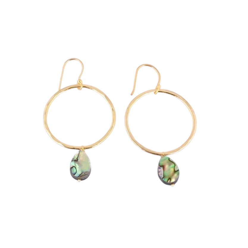 Aretes Circulares con Lágrima de Abulón AR04