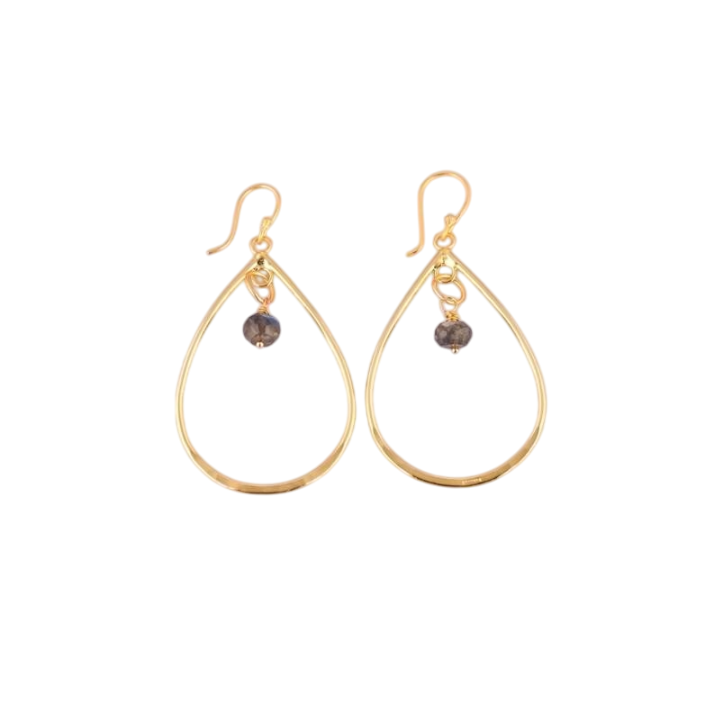 Aretes lagrima con Cuarzo Ahumado AR16