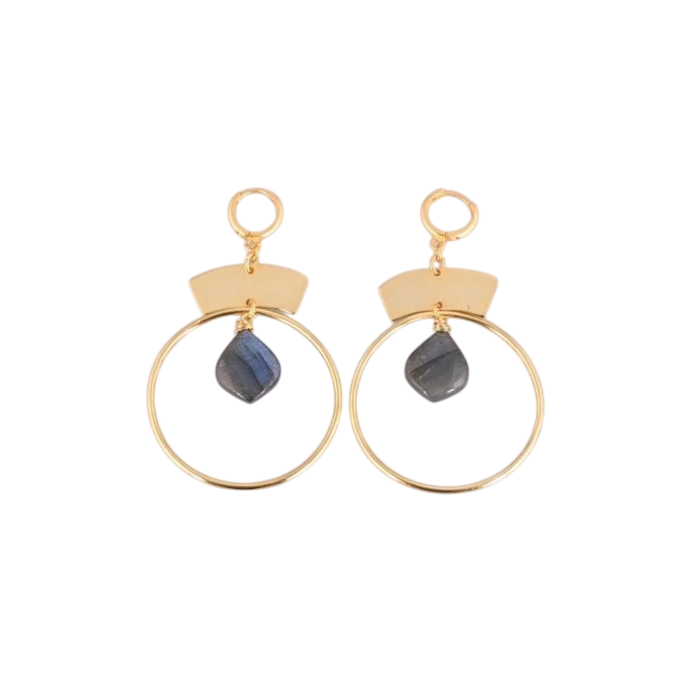 AR03E – Aretes Círculo con Piedra Labradorita