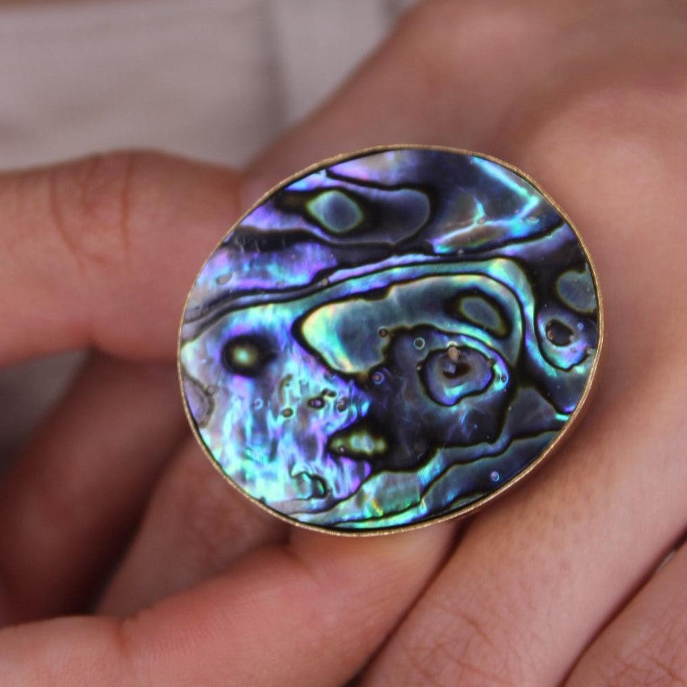 Anillo ovalo abulón - AN05E