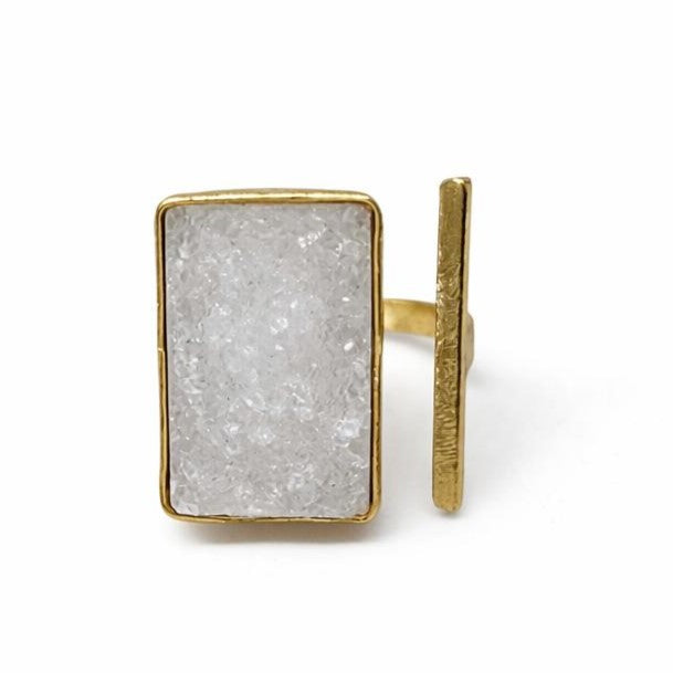 Anillo drusa blanca - AN06
