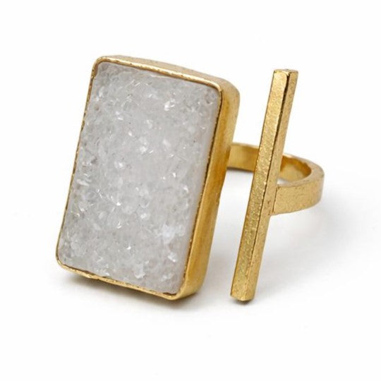 Anillo drusa blanca - AN06