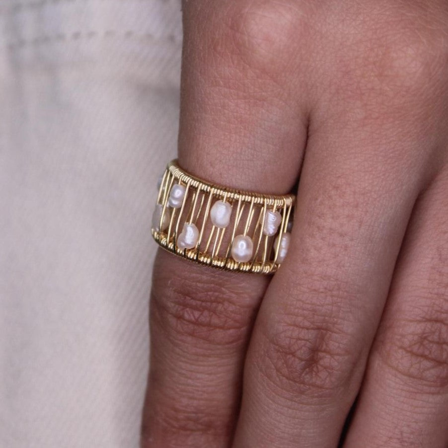 Anillo perlas flotante - AAN02