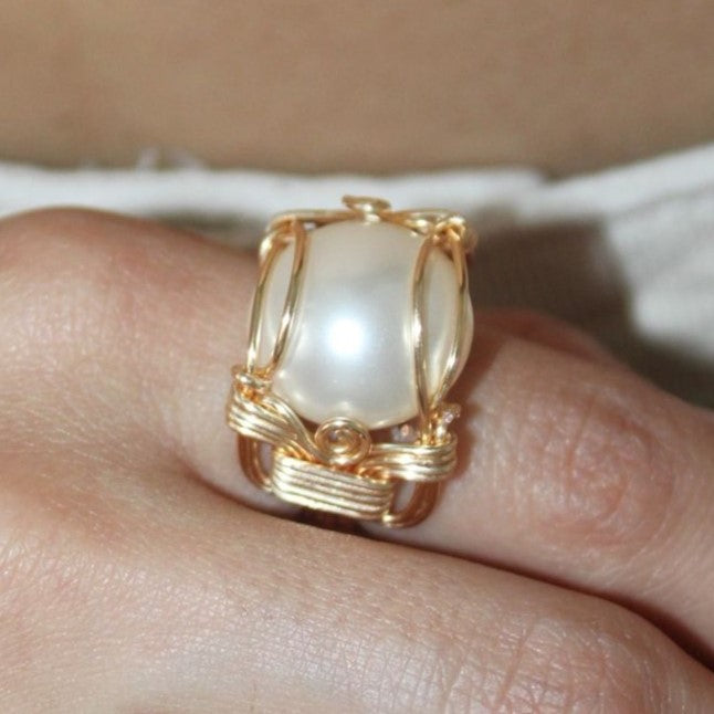 Anillo nido de perla - AAN08