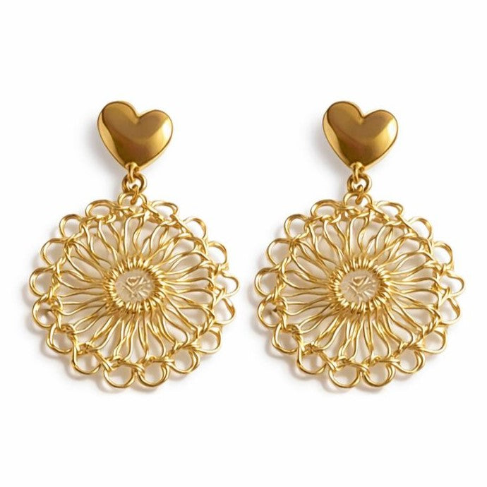Aretes corazón radiante - AAR05