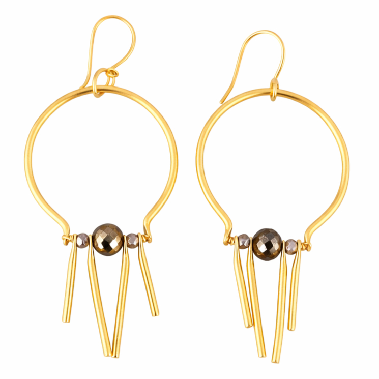 Aretes Circulares con Pirita - AR05