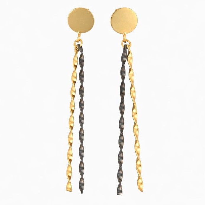 Aretes bicolor con varillas torcidas - AR17