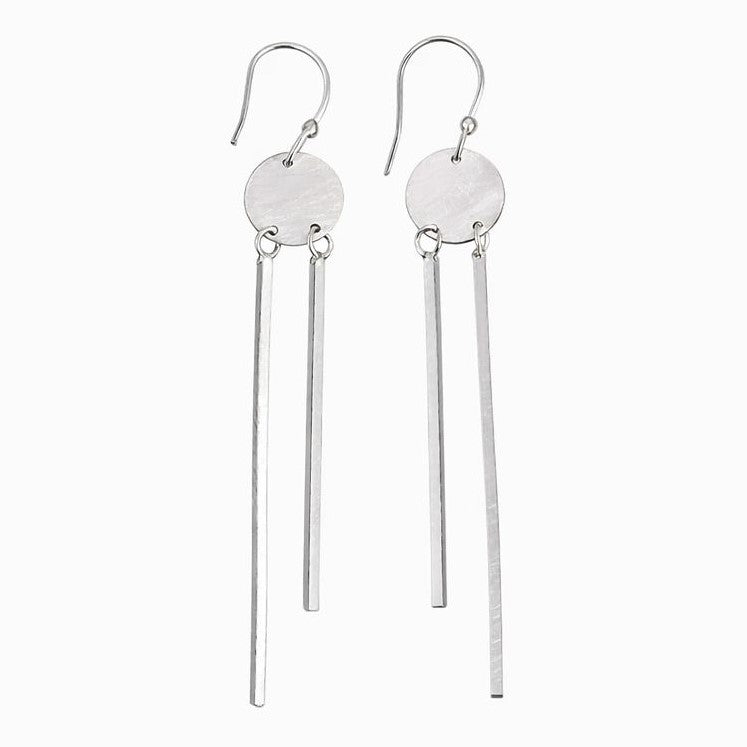 Aretes largos minimalista en plata - AR19