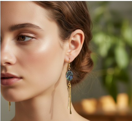 Aretes Abulón con Barra Martillada - AR01