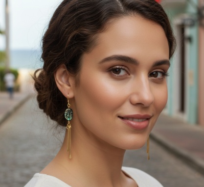 Aretes Abulón con Barra Martillada - AR01