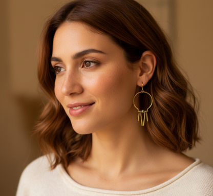 Aretes Circulares con Pirita - AR05