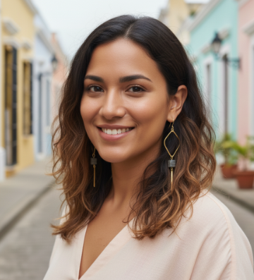 Aretes Gota con Labradorita y Barra AR13
