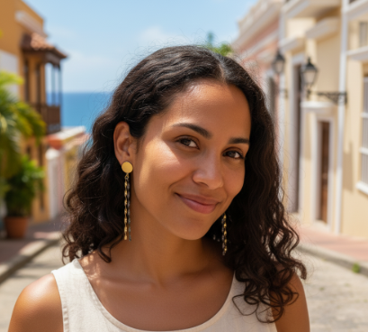 Aretes bicolor con Varillas Torcidas AR17