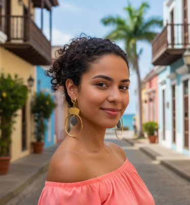 AR03E – Aretes Círculo con Piedra Labradorita