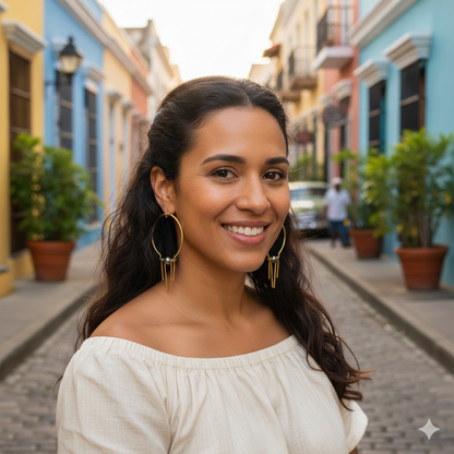 Aretes Circulares con Pirita - AR05