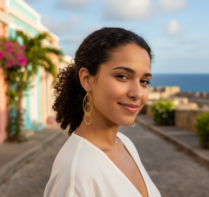 Aretes Doble Hoja- AR09