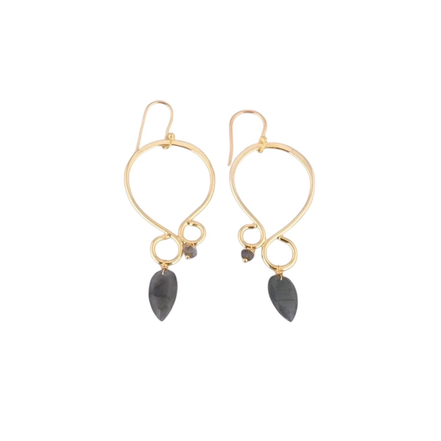 Aretes Curva elegante con Labradorita - AR07