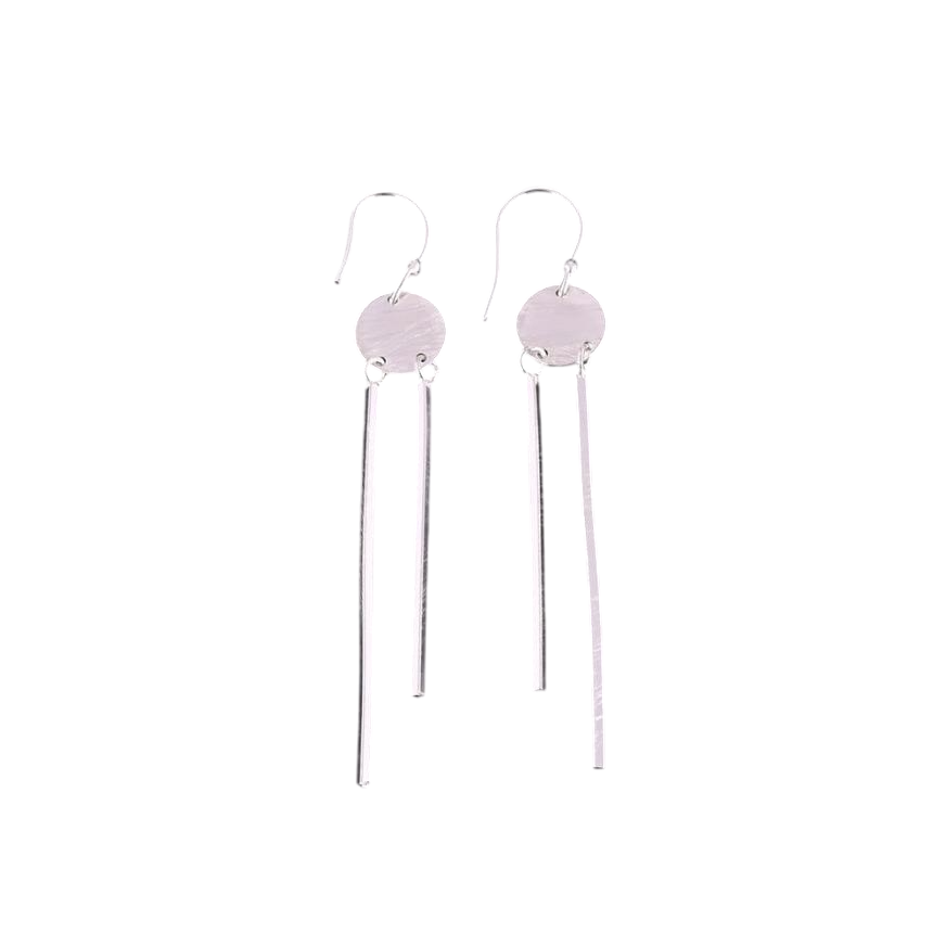 Aretes largos minimalista en plata  AR19