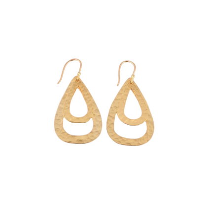 AR02E Aretes Lágrima Doble Martillada