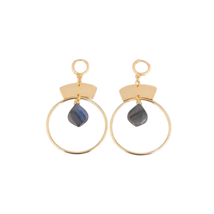 AR03E – Aretes Círculo con Piedra Labradorita