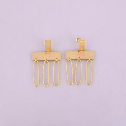 AR05E Aretes rectangulares con colgantes ovalados